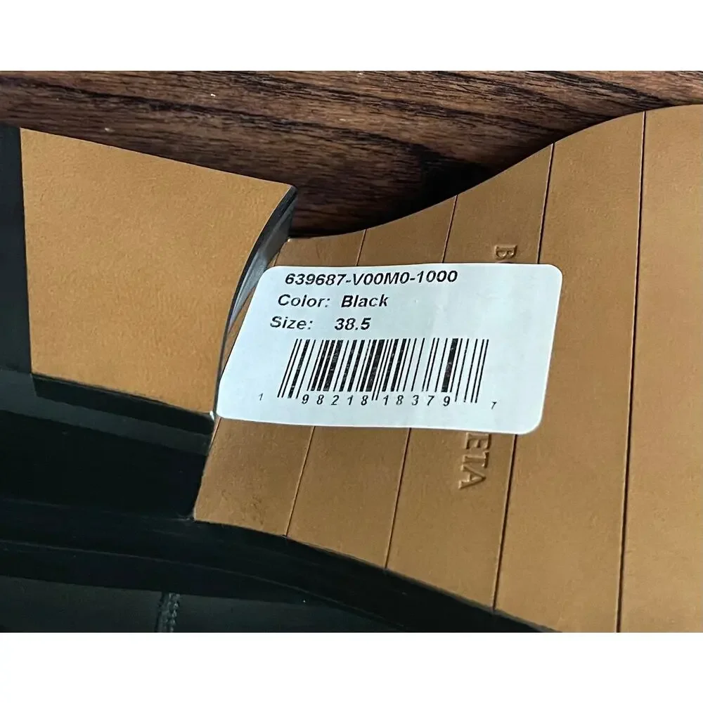 $1,800 NIB Bottega Veneta Black Leather Block Heel Chelsea Boots Size 38.5(5.5)